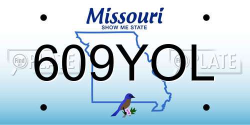 609YOL Missouri License Plate