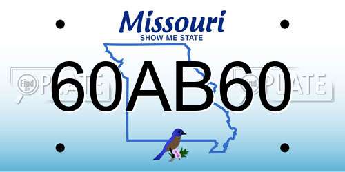 60AB60 Missouri License Plate