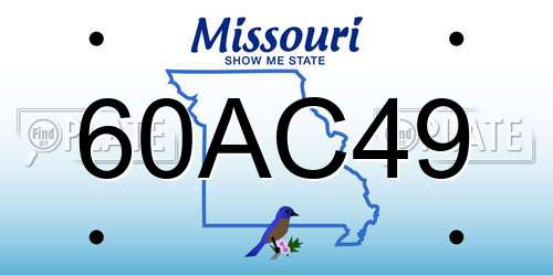 60AC49 Missouri License Plate