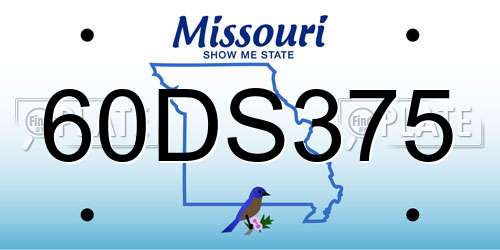 60DS375 Missouri License Plate