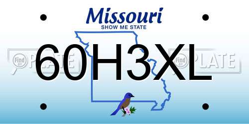 60H3XL Missouri License Plate