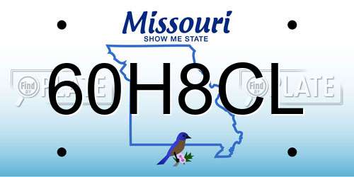 60H8CL Missouri License Plate