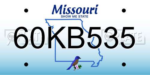 60KB535 Missouri License Plate