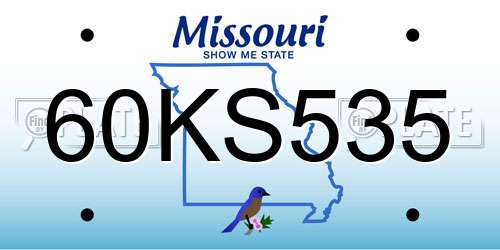 60KS535 Missouri License Plate