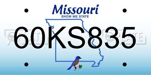 60KS835 Missouri License Plate