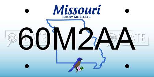 60M2AA Missouri License Plate