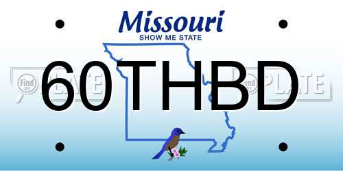 60THBD Missouri License Plate