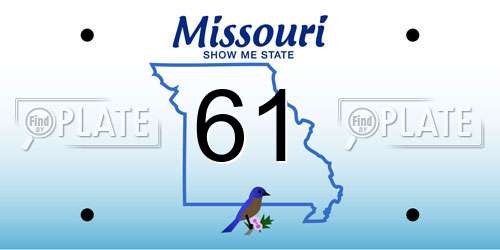 61 Missouri License Plate