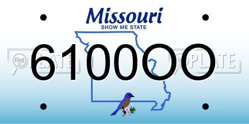 6100OO Missouri License Plate