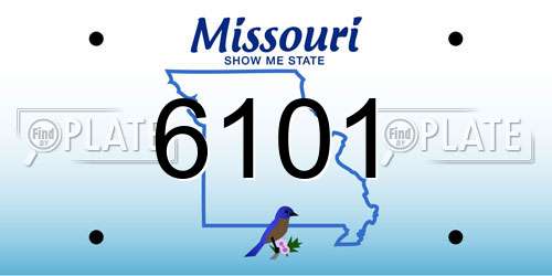6101 Missouri License Plate