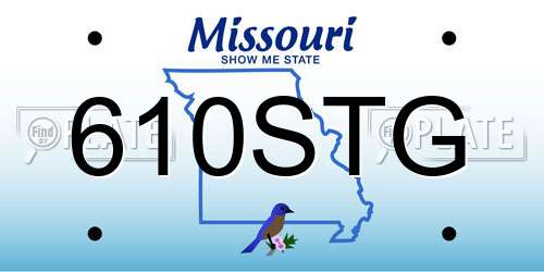 610STG Missouri License Plate