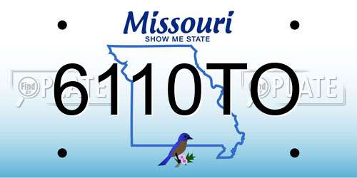 6110TO Missouri License Plate