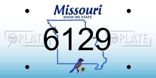 6129 Missouri License Plate
