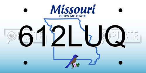 612LUQ Missouri License Plate