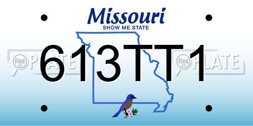 613TT1 Missouri License Plate