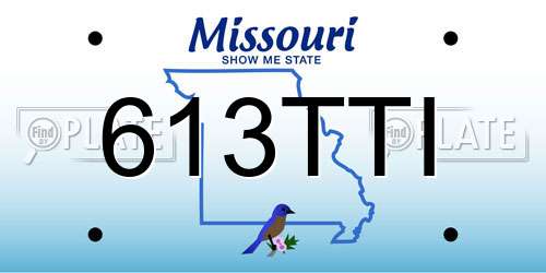 613TTI Missouri License Plate