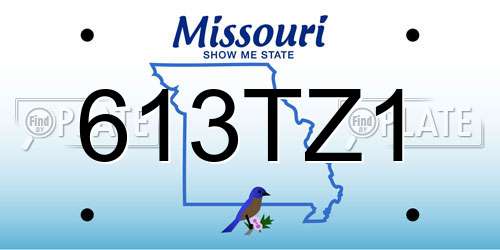 613TZ1 Missouri License Plate