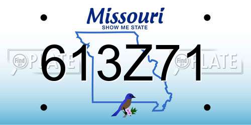 613Z71 Missouri License Plate