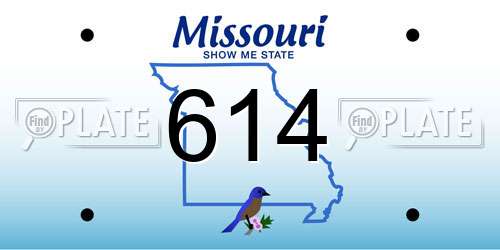 614 Missouri License Plate