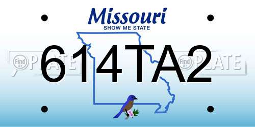 614TA2 Missouri License Plate