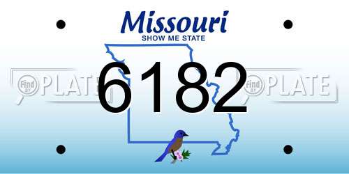 6182 Missouri License Plate