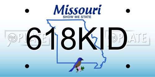 618KID Missouri License Plate