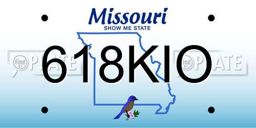 618KIO Missouri License Plate