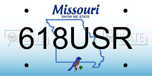 618USR Missouri License Plate