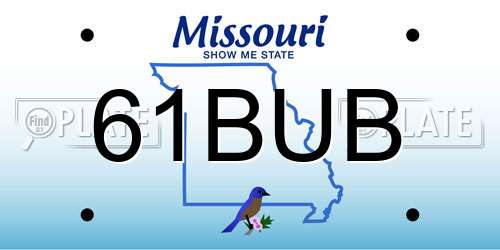 61BUB Missouri License Plate
