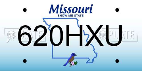 620HXU Missouri License Plate