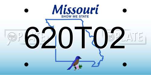 620T02 Missouri License Plate