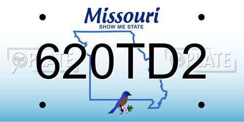 620TD2 Missouri License Plate