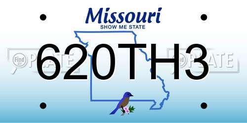 620TH3 Missouri License Plate