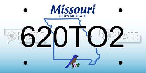 620TO2 Missouri License Plate