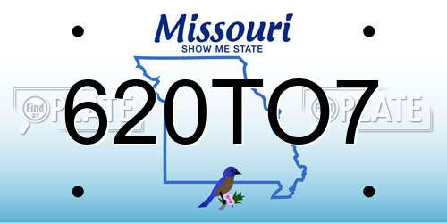 620TO7 Missouri License Plate