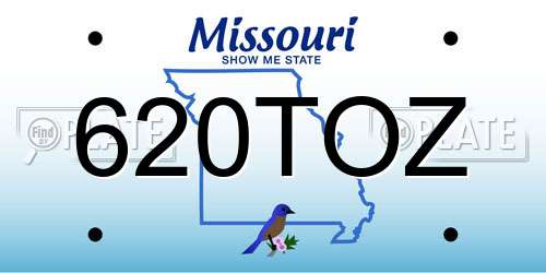 620TOZ Missouri License Plate