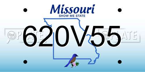 620V55 Missouri License Plate