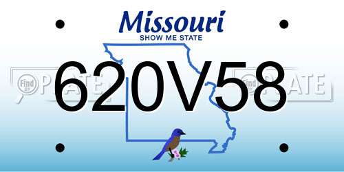 620V58 Missouri License Plate