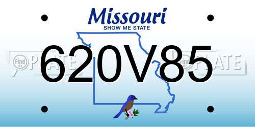620V85 Missouri License Plate