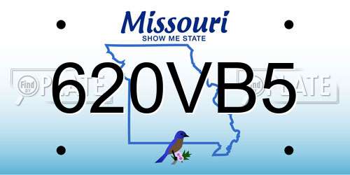 620VB5 Missouri License Plate