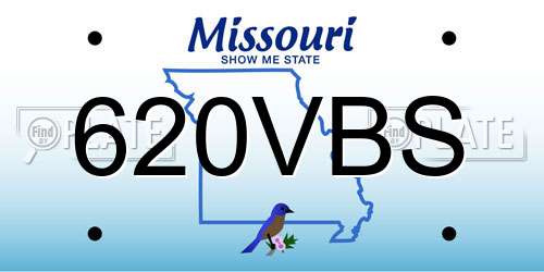 620VBS Missouri License Plate