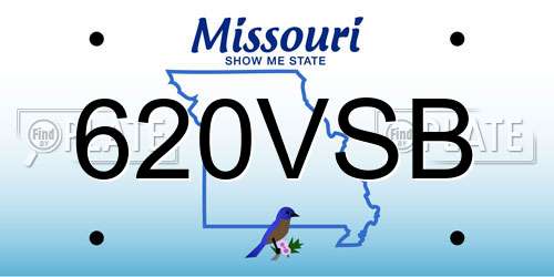 620VSB Missouri License Plate