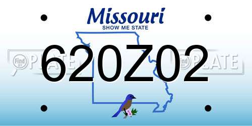 620Z02 Missouri License Plate