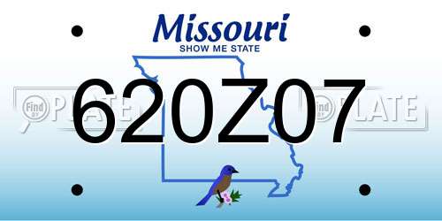 620Z07 Missouri License Plate