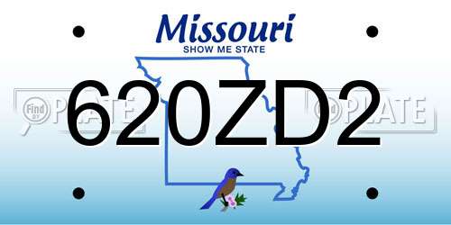 620ZD2 Missouri License Plate