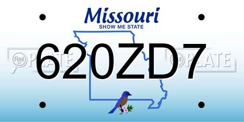 620ZD7 Missouri License Plate