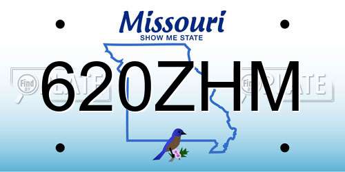 620ZHM Missouri License Plate