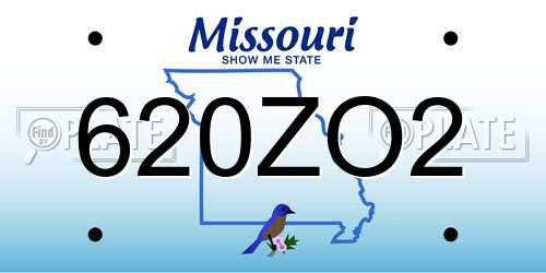 620ZO2 Missouri License Plate