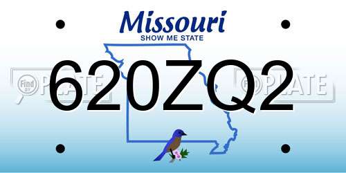 620ZQ2 Missouri License Plate