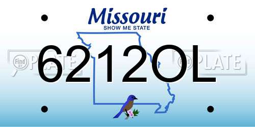 6212OL Missouri License Plate